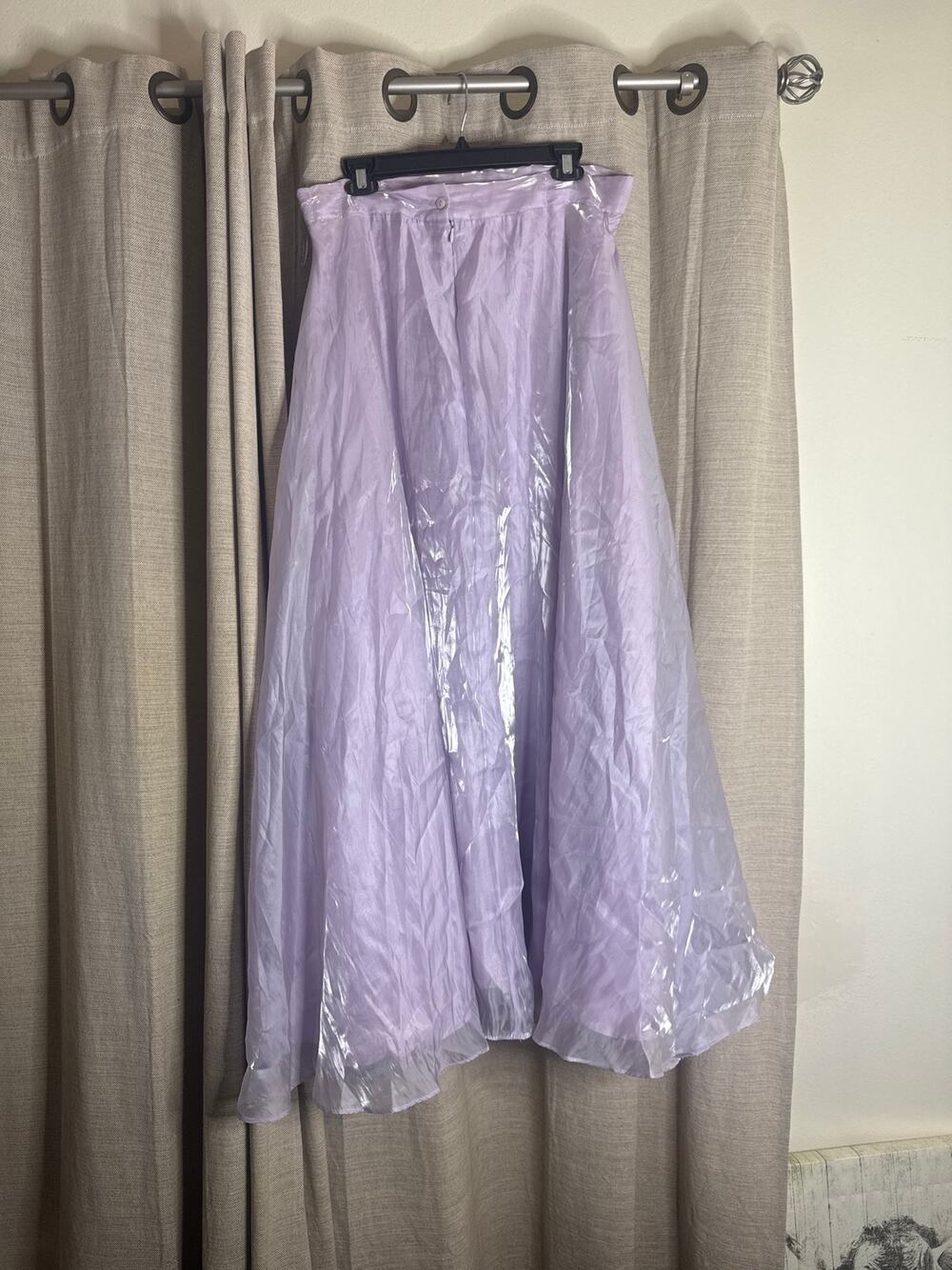 Vintage 90s Chelsea Nites Purple Sheer Overlay Maxi Skirt Formal Plus Size 18